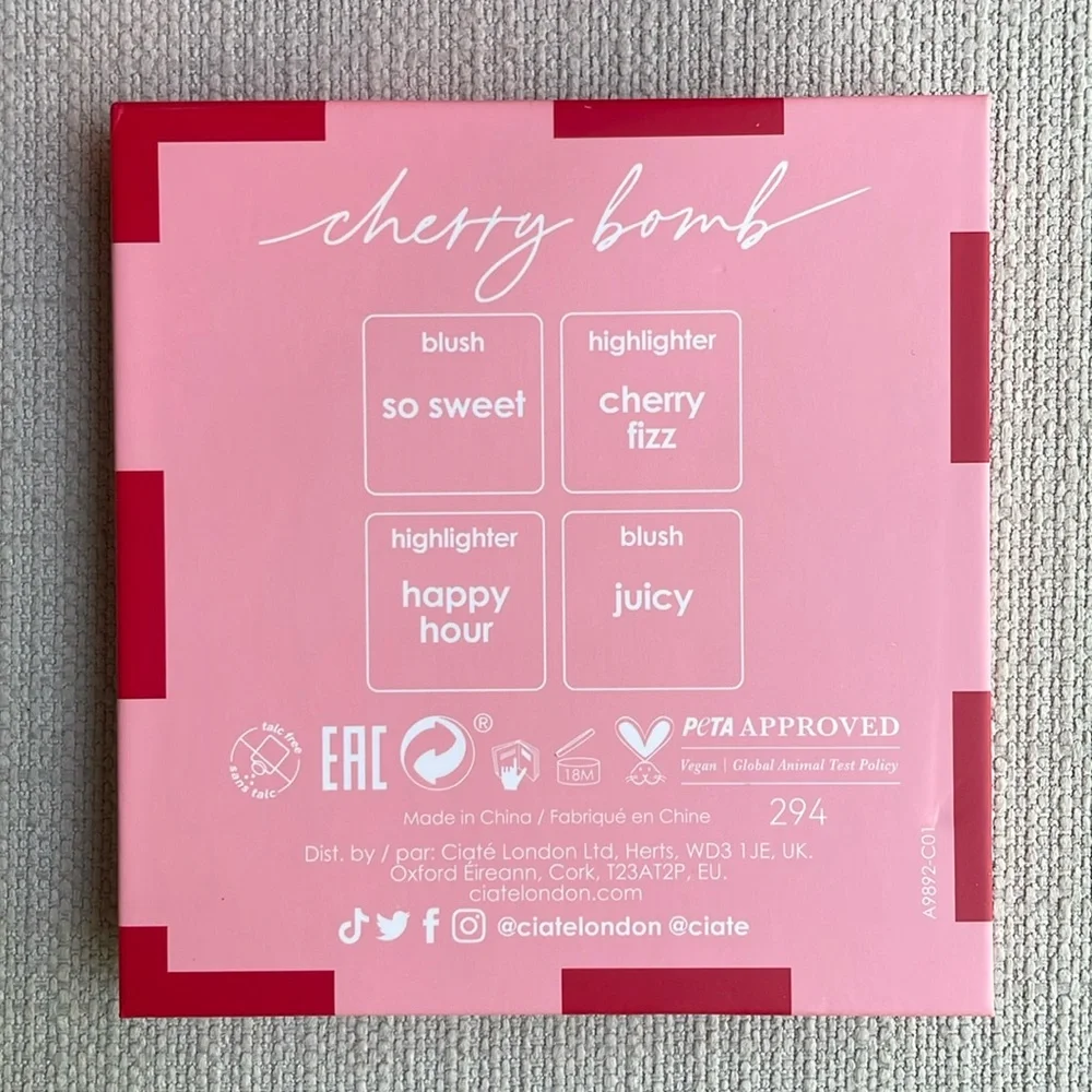 Ciaté London Cherry Bomb Blush and Highlighter Palette